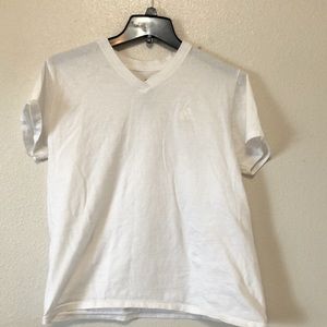 Adidas women short sleeve white shirt, size Large